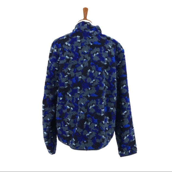 Nordstrom by Cristina Martinez Blue Camo Fleece Jacket Full Zip Size XL - Picture 4 of 9